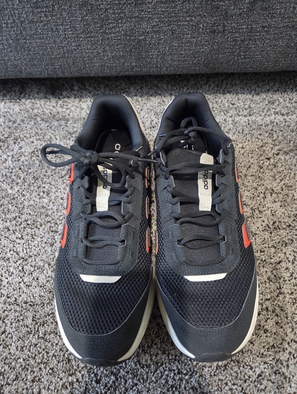 adidas Men's Black Sneakers with Red Accents